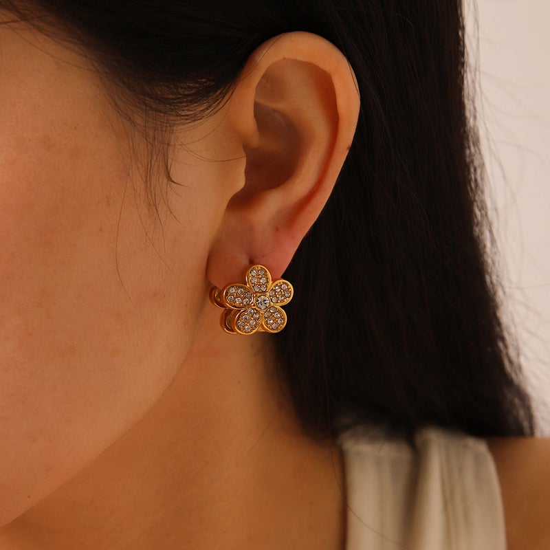 Ins New Hand-Polished Three-Dimensional Ear Clip Double-Sided Casting Stainless Steel Ear Buckle Ear Jewelry - Image 2